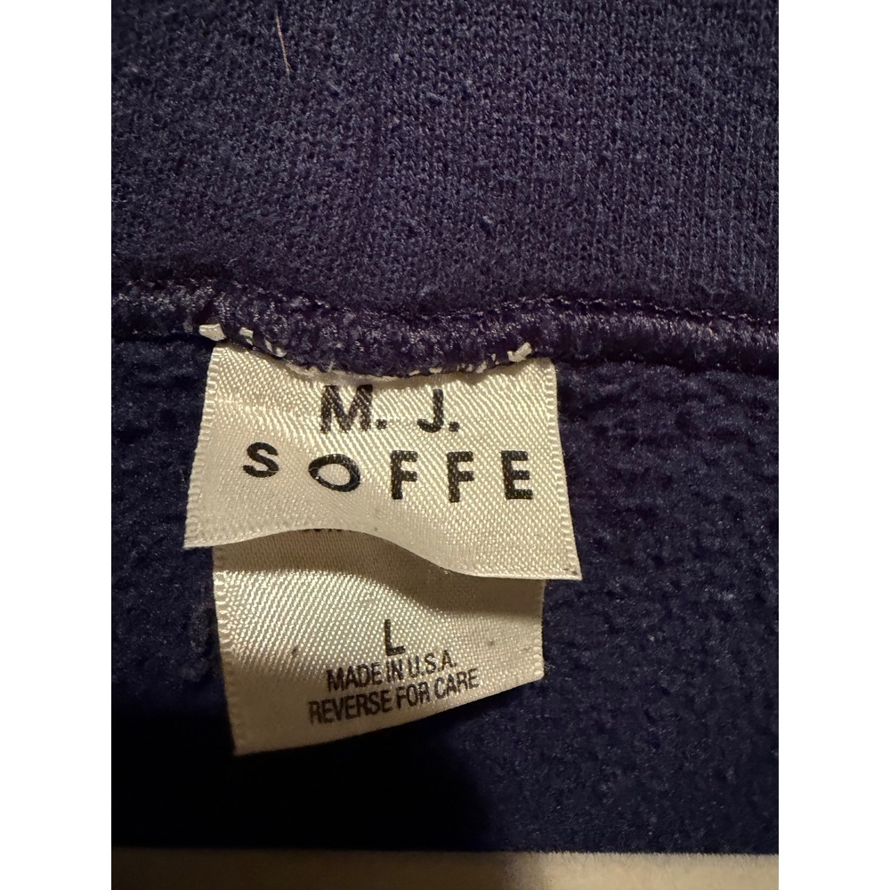 Vintage MJ Soffe US Navy Hoodie Blue Yellow Made in USA Mens Large Pullover - Picture 2 of 9